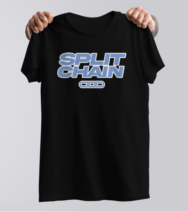 Split Chain Linked Text T-Shirt