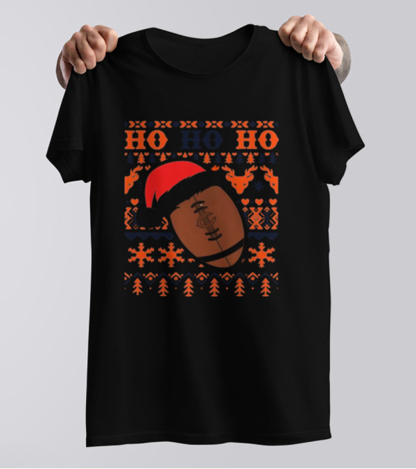 NFL Chicago Bears Santa Ho Ho Ho Christmas Football T-Shirt