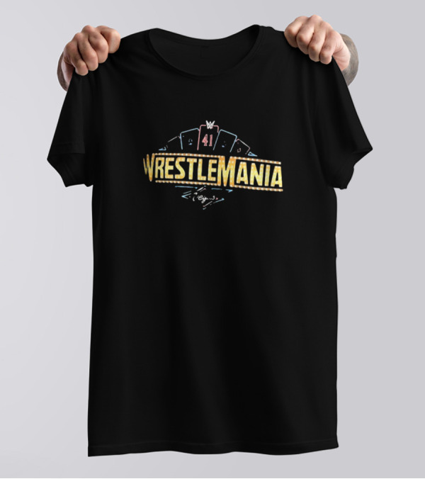 WrestleMania 41 Poker Chip Cards T-Shirt