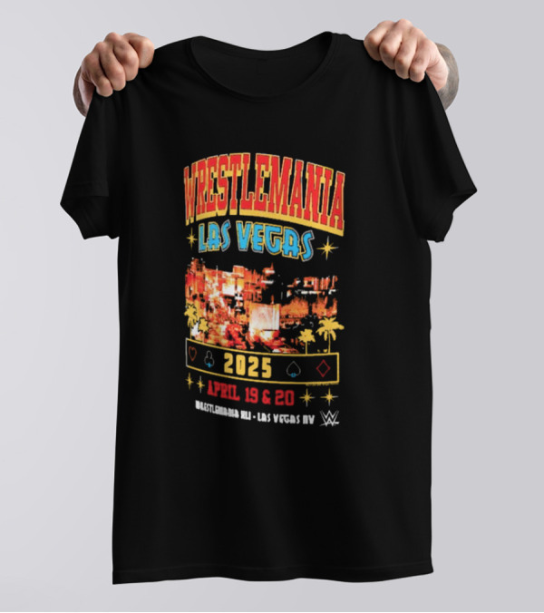 Wrestlemania Las Vegas 2025 April 19 And 20 Skyline WWE Event Ripple Junction T-Shirt