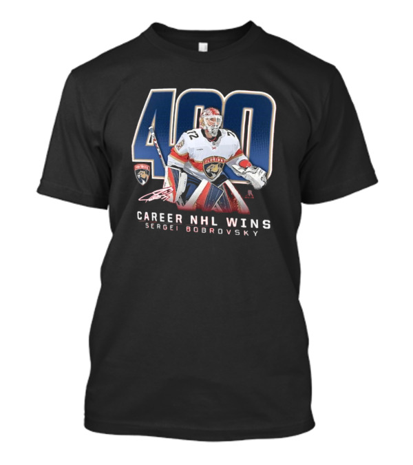 Sergei Bobrovsky Florida Panthers 400 Career NHL Wins Signature Jersey T-Shirt