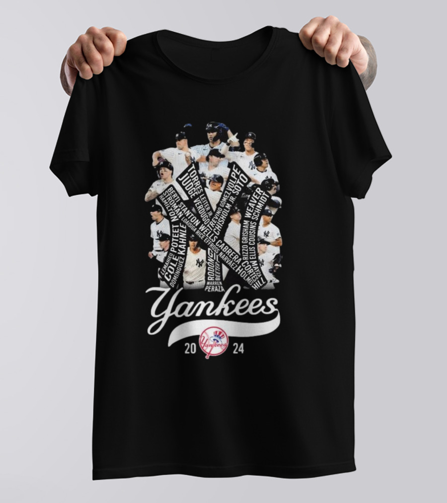 Yankees 2024 Torres Judge Volpe Soto Stanton Cabrera Signatures T-Shirt