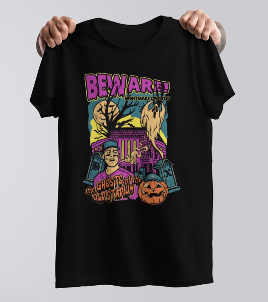 Beware Nightmare On 161st Ghosts Of The Old Stadium Halloween T-Shirt