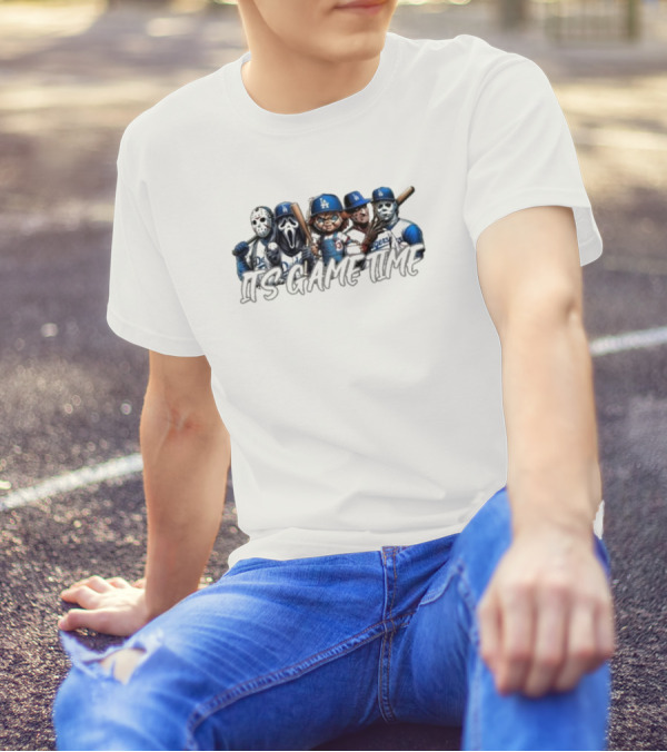 Dodgers Horror Characters It's Game Time Halloween T-Shirt