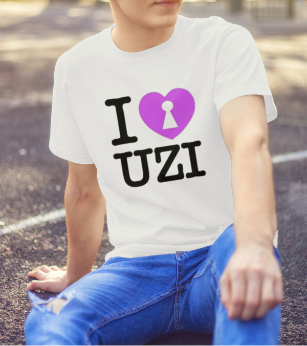 I Love Heart Keyhole Uzi T-Shirt
