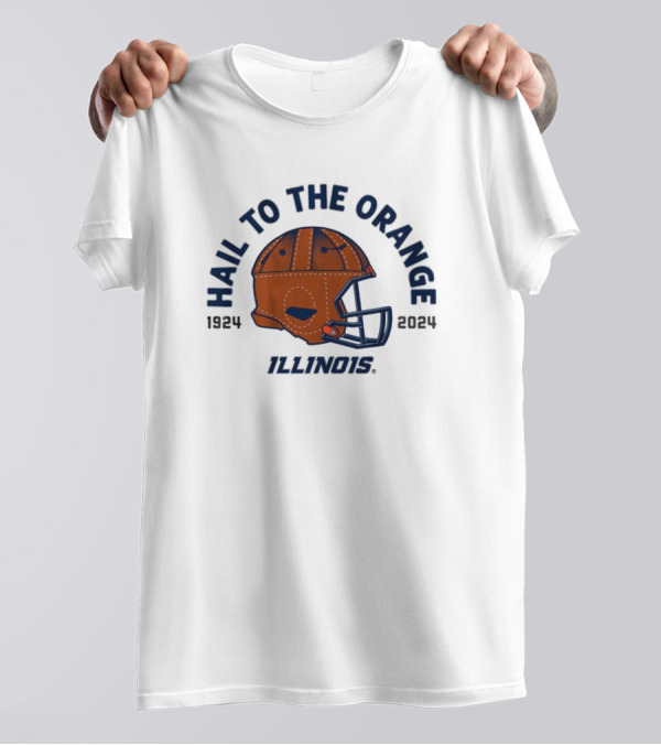 Illinois Fighting Illini Football Hail To The Orange 100-Year Helmet 1924–2024 T-Shirt