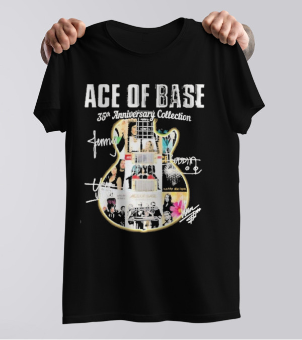 Ace Of Base 35th Anniversary Collection Guitar Signatures Happy Nation T-Shirt