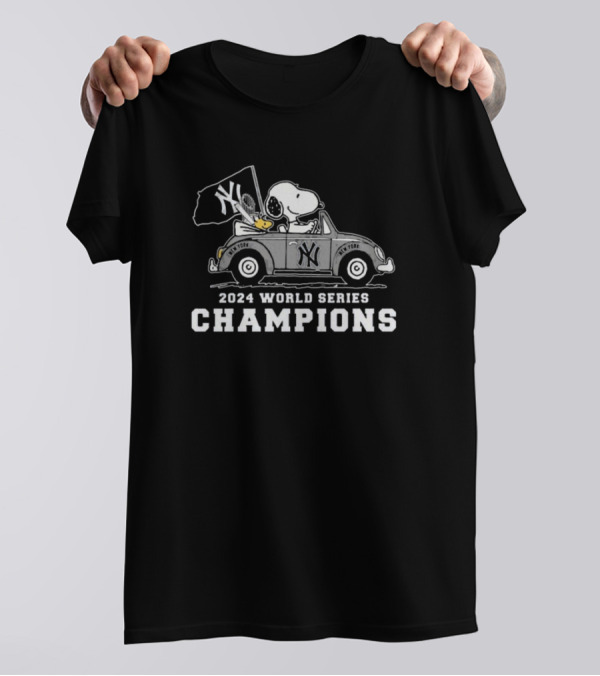 New York Yankees Snoopy Woodstock 2024 World Series Champions T-Shirt