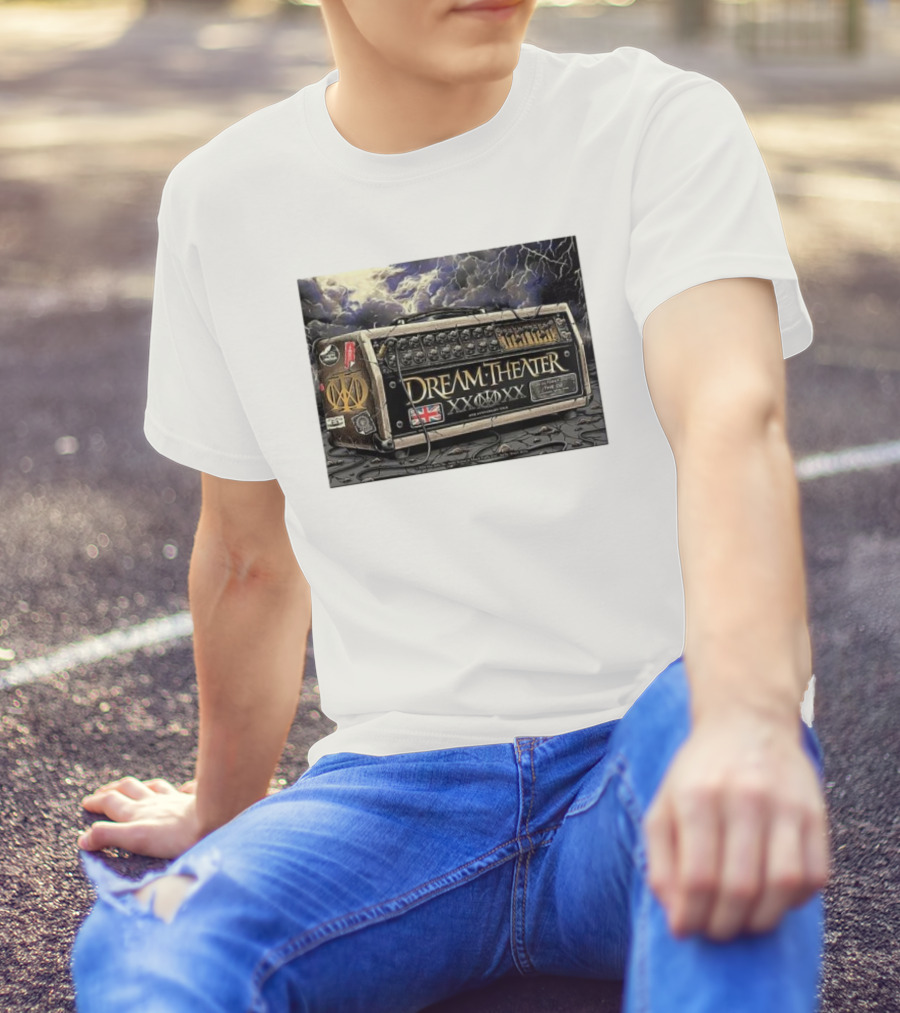 Dream Theater 40th Anniversary Tour London England The O2 October 20 2024 Guitar Amp Union Jack Lightning T-Shirt