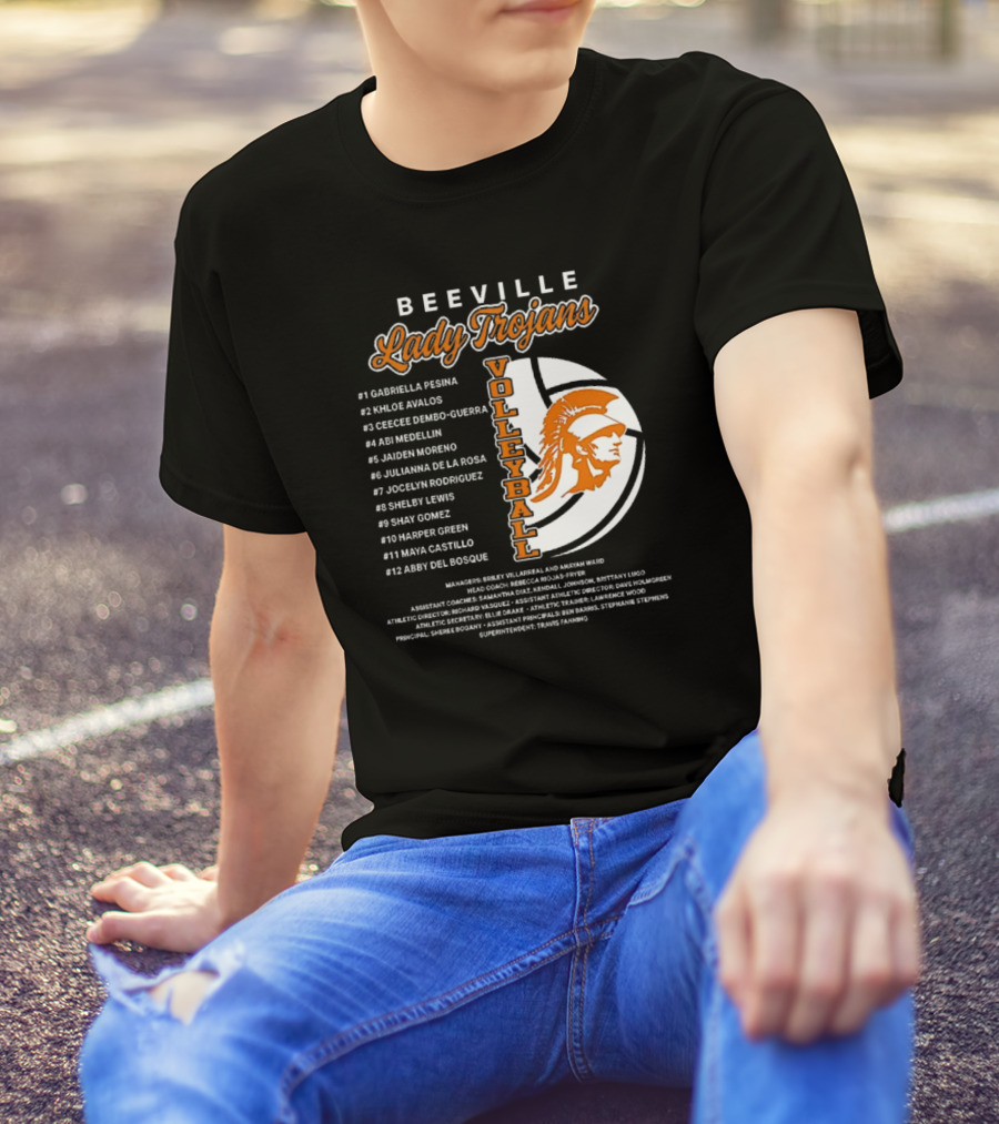 Beeville Lady Trojans Volleyball Team Roster And Iconic Trojan T-Shirt