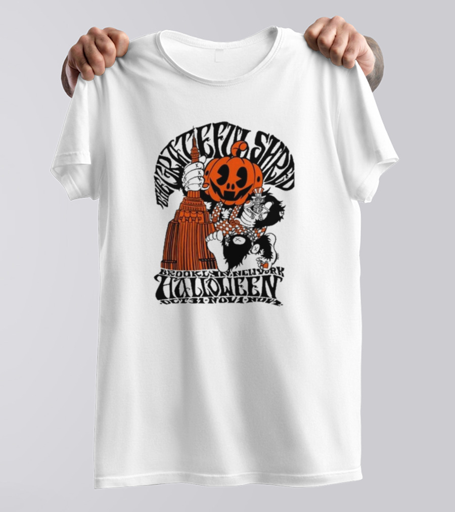 Grateful Shred Halloween Brooklyn New York Oct 31-Nov 1 2024 Pumpkin King Kong Tower T-Shirt