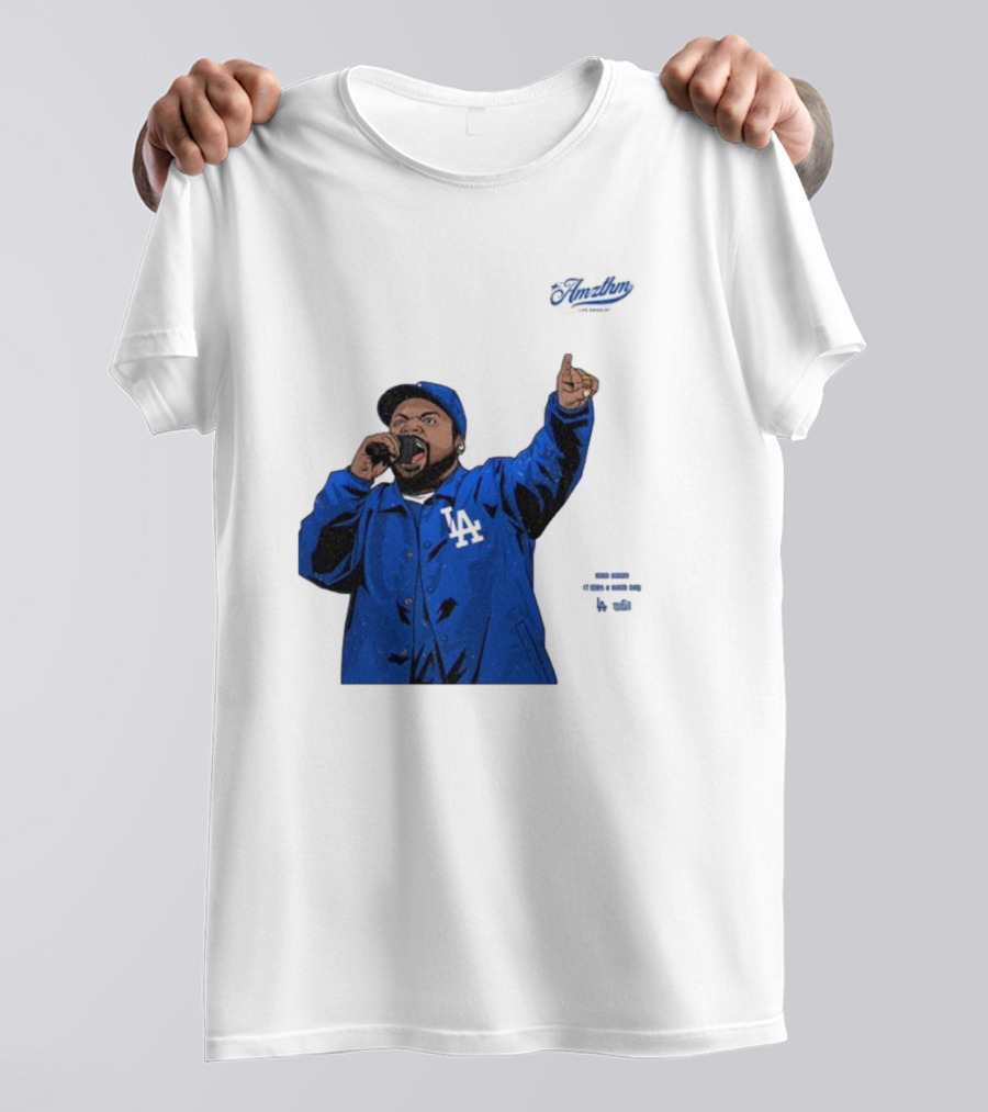 Ice Cube Los Angeles Dodgers Rapper Bow Down It Was A Good Day Mlb World Series T-Shirt