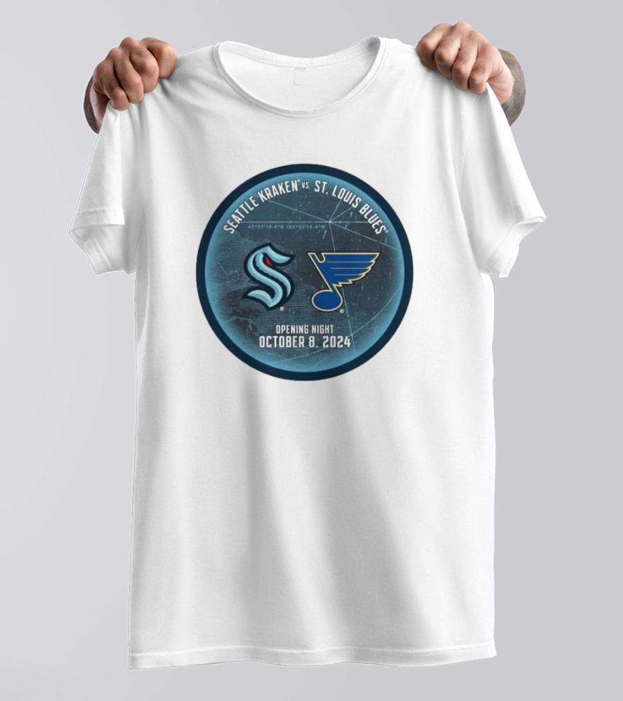Seattle Kraken Vs St. Louis Blues Opening Night October 8, T-Shirt
