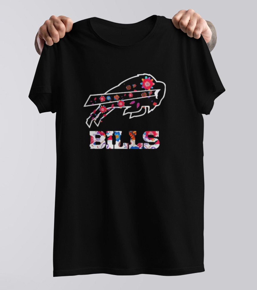 Buffalo Bills 2024 Dia De Los Muertos Floral T-Shirt