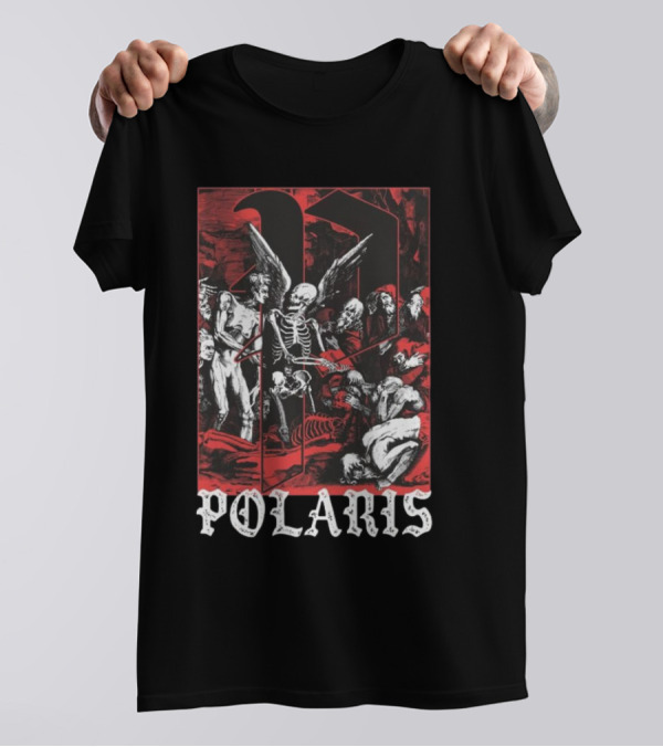 Polaris P Gothic Skeleton And Angels Art Down Right Merch T-Shirt
