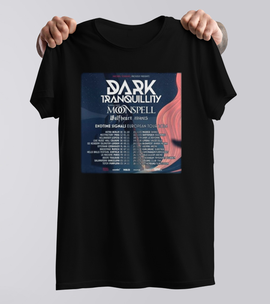 Dark Tranquillity Moonspell Wolfheart Hinayana Endtime Signals European Tour T-Shirt