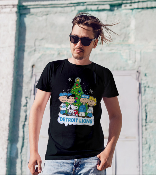 Peanuts Detroit Lions Merry Christmas T-Shirt