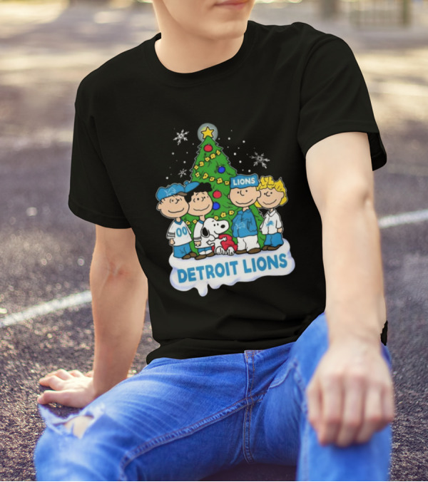 Peanuts Detroit Lions Merry Christmas T-Shirt