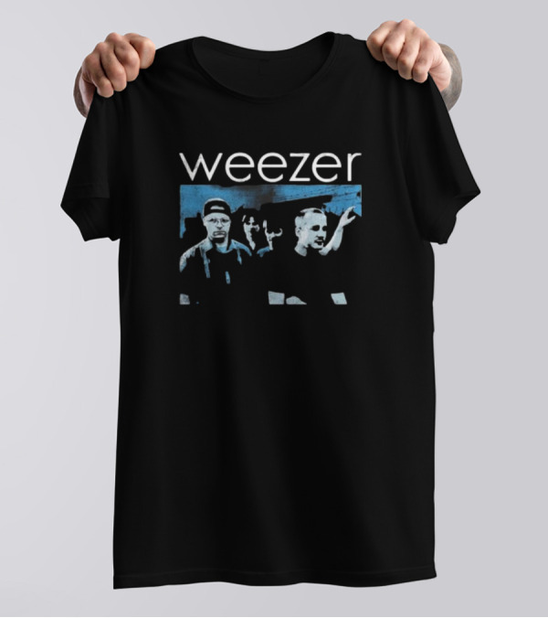 Weezer Band Blue Toned Group Photo T-Shirt