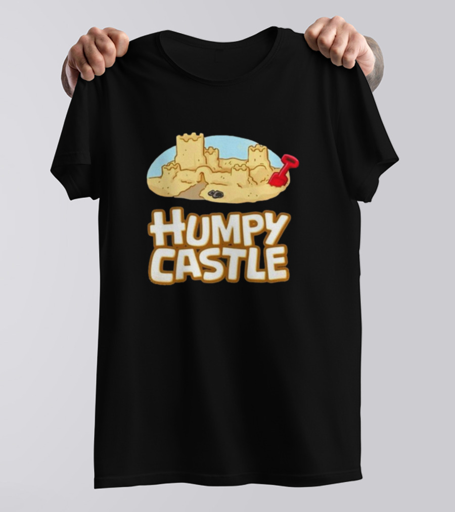 Humpy Castle Sandcastle With Red Shovel On Cherry Island T-Shirt