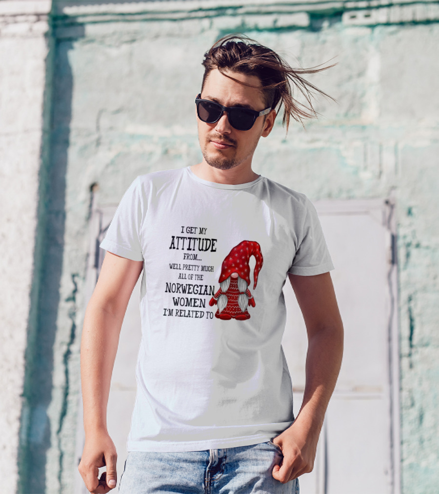I Get My Attitude From Pretty Much All Of The Norwegian Women I'm Related To Gnome T-Shirt