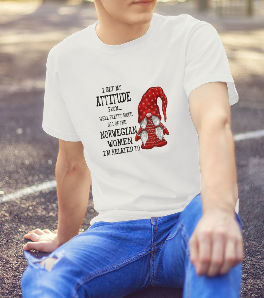 I Get My Attitude From Pretty Much All Of The Norwegian Women I'm Related To Gnome T-Shirt