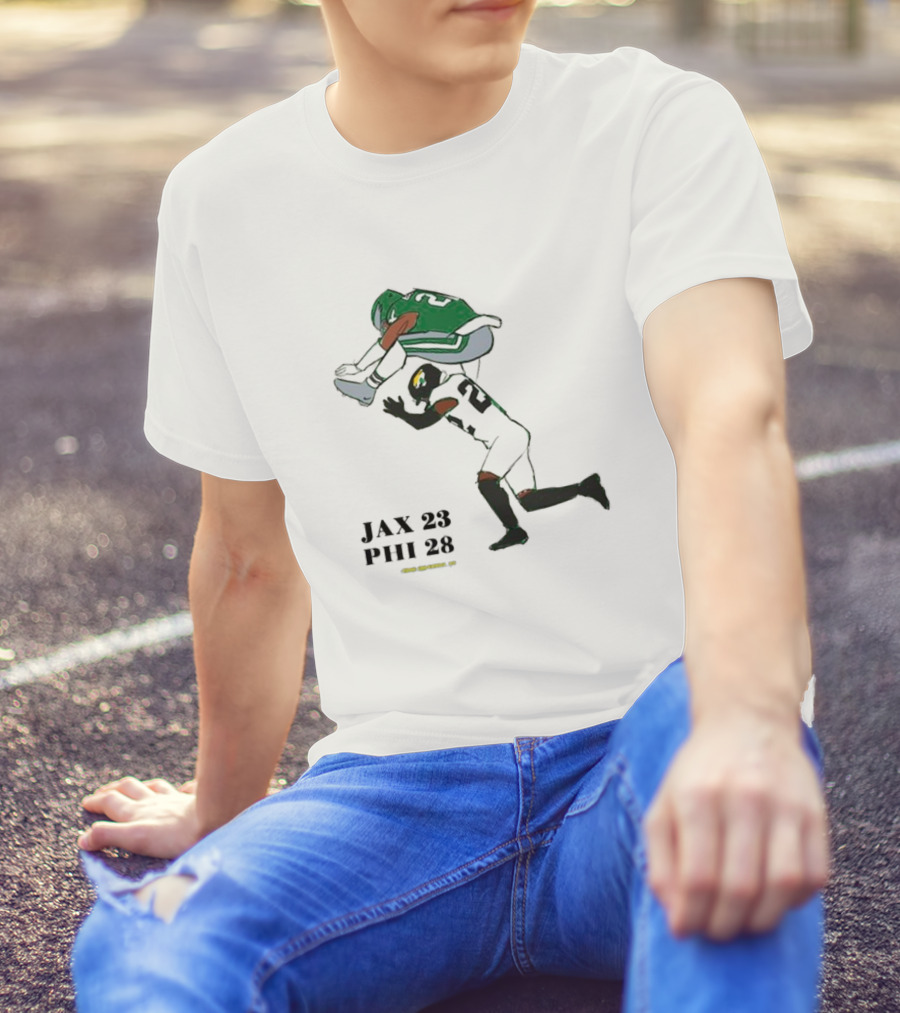 Jax 23 Phi 28 Philadelphia Eagles Saquon Barkley No-Look Hurdle NFL T-Shirt