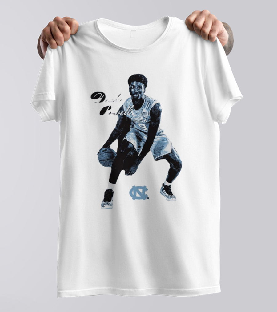 Drake Powell North Carolina Tar Heels Basketball Player With UNC T-Shirt