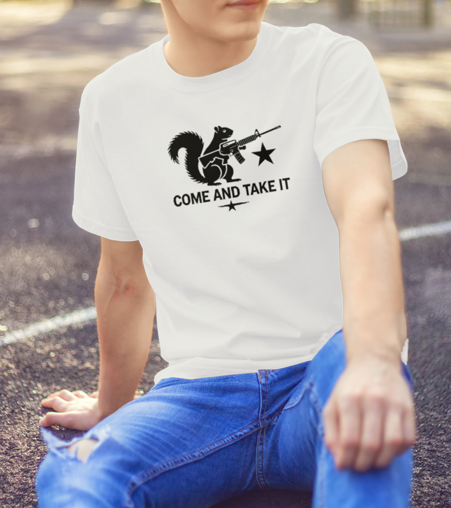 Peanut The Squirrel Holding Rifle Come And Take It Iconic Star T-Shirt