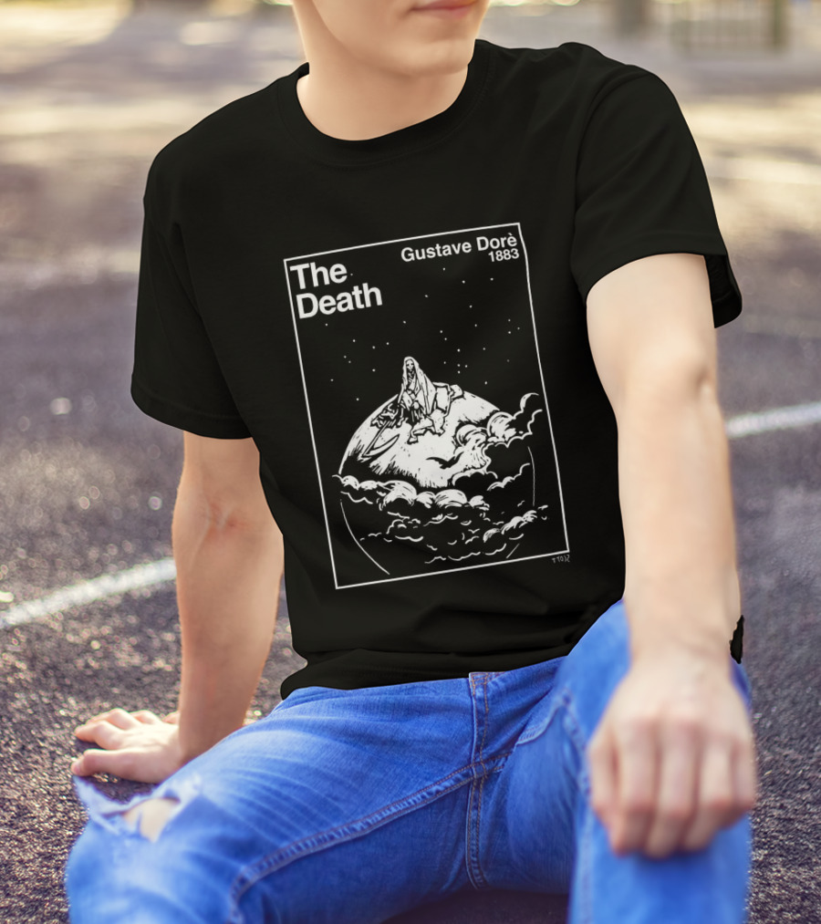 The Death Gustave Dorè 1883 Celestial Vision With Cloaked Figure On Planet T-Shirt