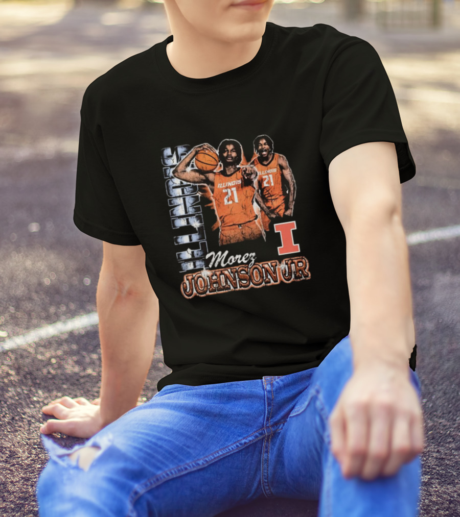 Illinois Fighting Illini Morez Johnson Jr Basketball Retro 90s T-Shirt