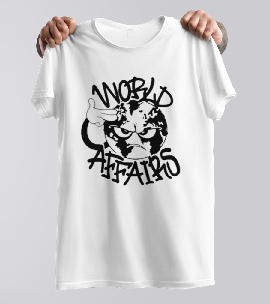 Yung Lean World Affairs Angry Globe Hand Gesture T-Shirt