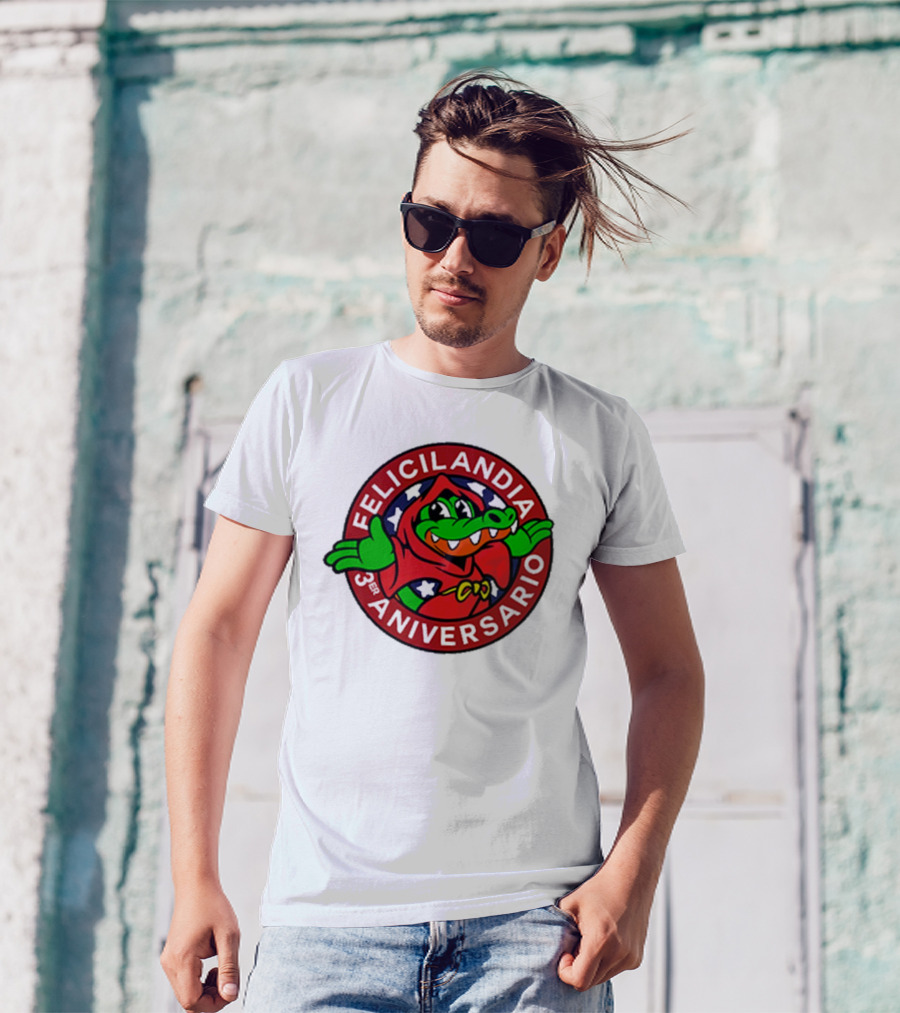 Alvaro Diaz Felicilandia 3rd Aniversario Crocodile In Red Cape T-Shirt