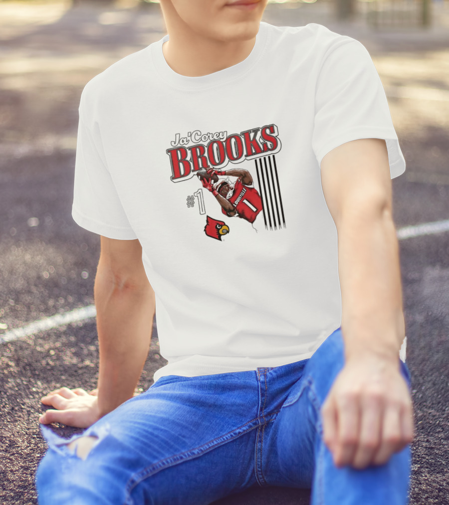 Ja’Corey Brooks Louisville Cardinals #1 Illustrated T-Shirt