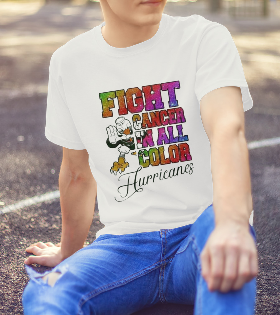 Miami Hurricanes Fight Cancer In All Color T-Shirt
