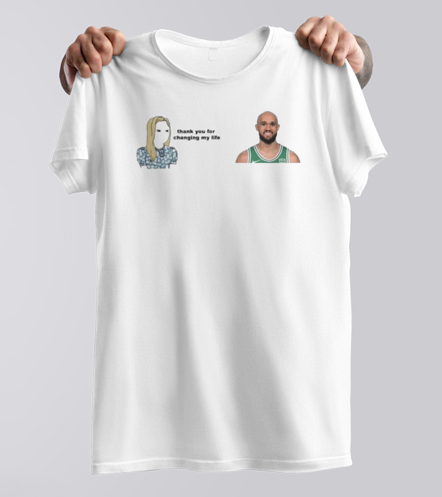Thank You For Changing My Life Derrick White Boston Celtics NBA T-Shirt