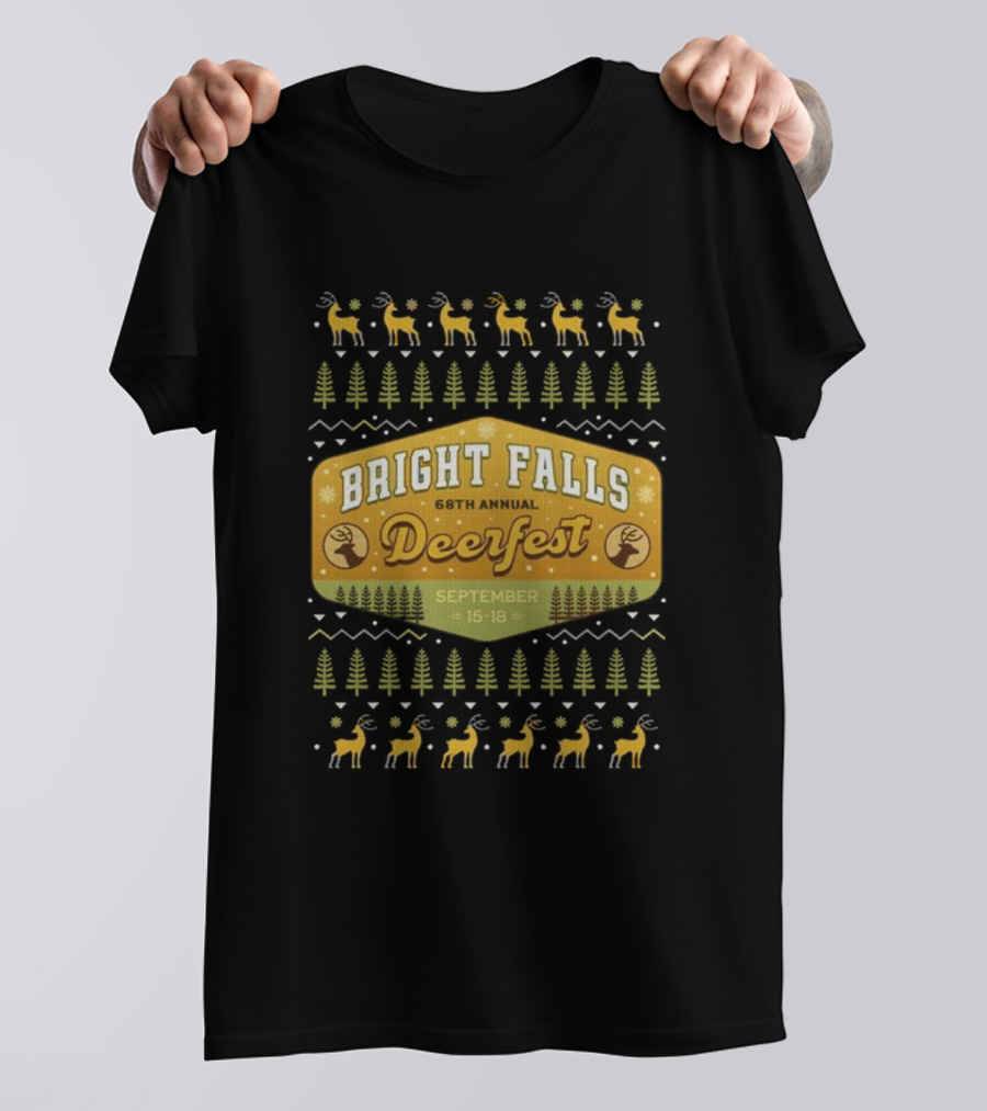 Bright Falls 68th Annual Deerfest September 15-18 Ugly Christmas T-Shirt