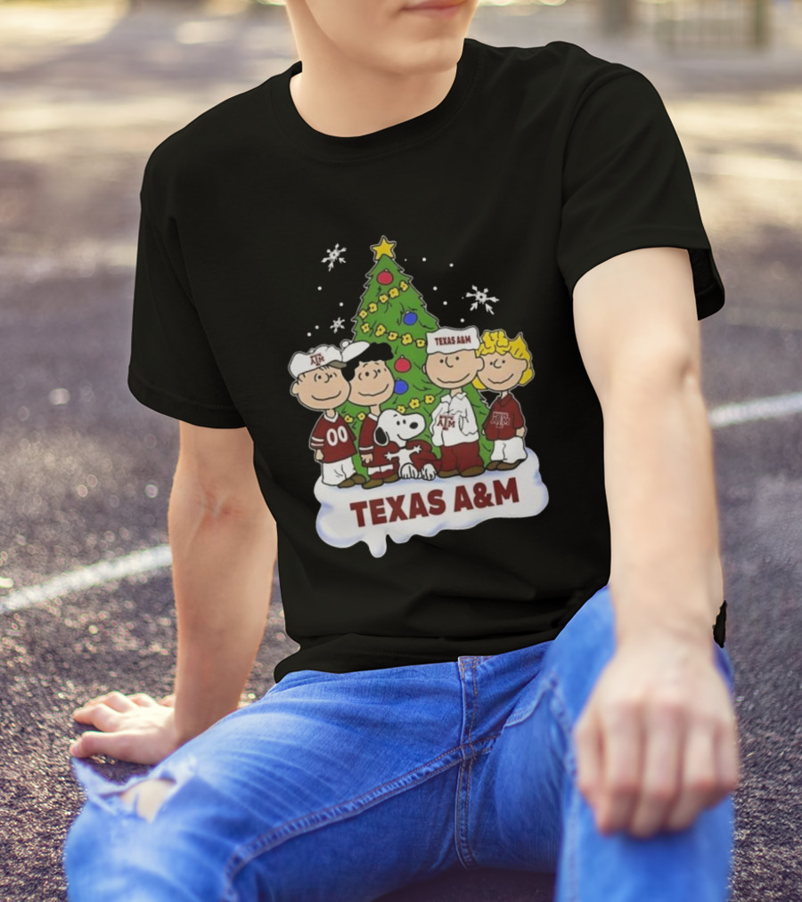 Texas A&M Peanuts Characters Christmas T-Shirt