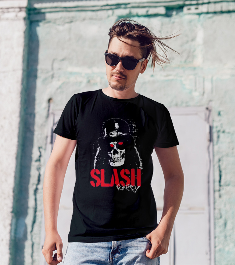 Slash Reaper Skull Top Hat Grunge T-Shirt