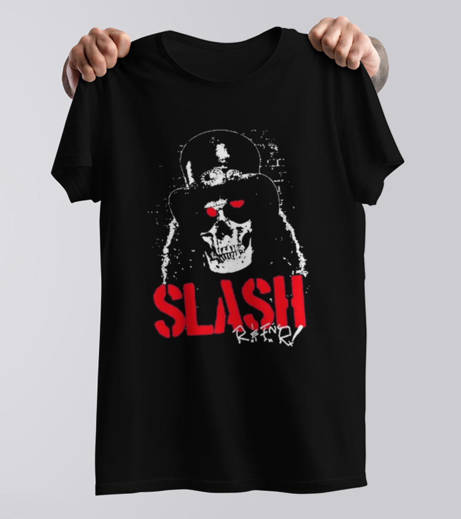 Slash Reaper Skull Top Hat Grunge T-Shirt