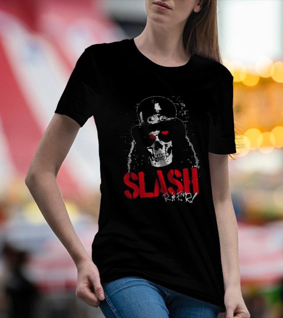 Slash Reaper Skull Top Hat Grunge T-Shirt