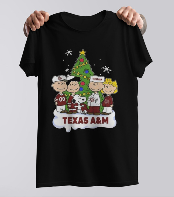 Texas A&M Aggies Football Snoopy Peanuts Christmas T-Shirt