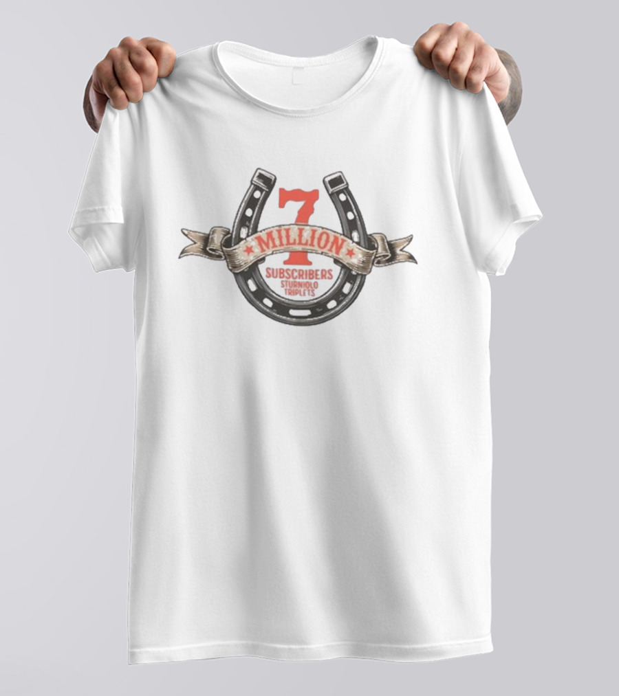 7 Million Subscribers Sturniolo Triplets Horseshoe Ribbon T-Shirt