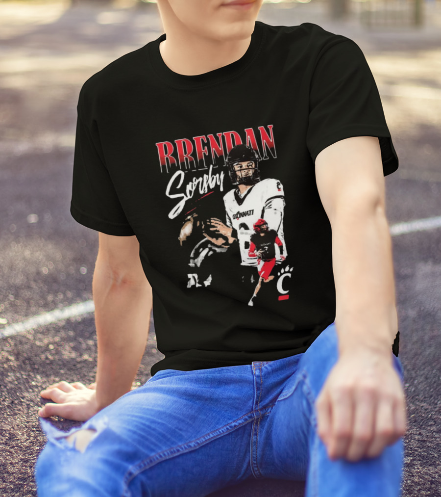 Brendan Sorsby Cincinnati Bearcats NCAA Football Player T-Shirt