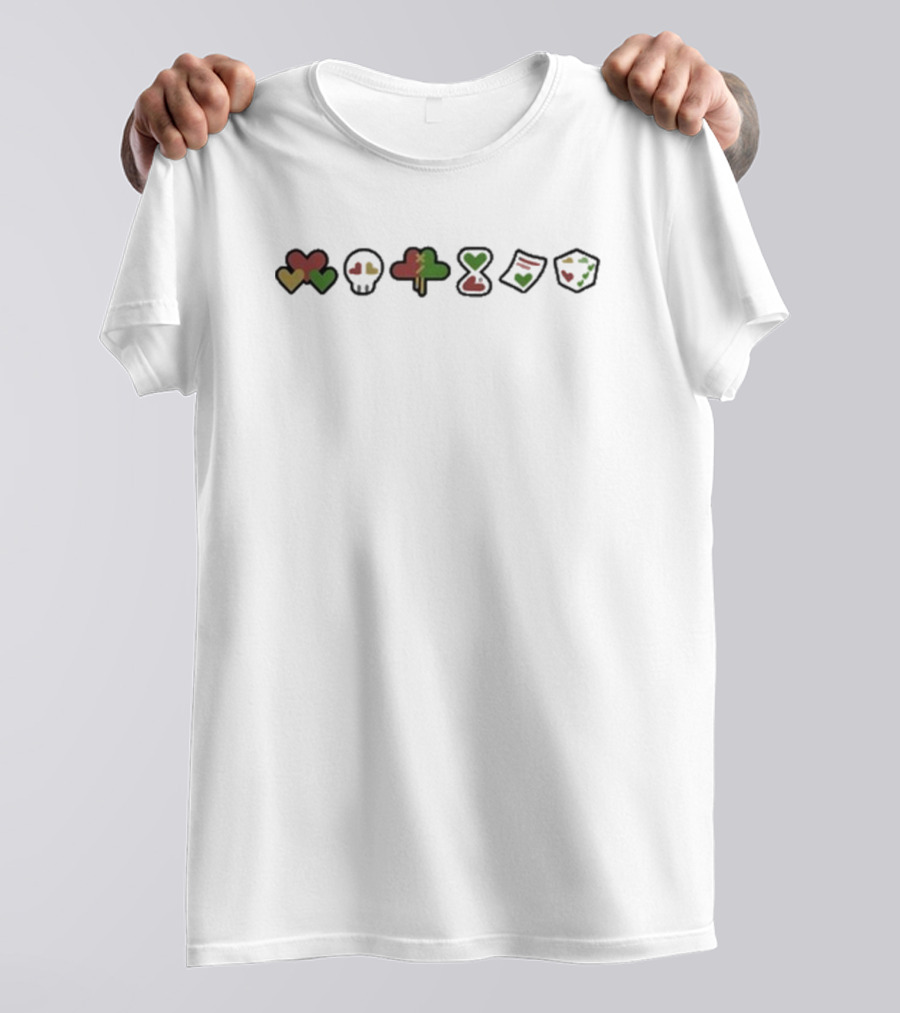 Grian Life Series New Heart Symbols Skull Tree Hourglass Paper Dice T-Shirt
