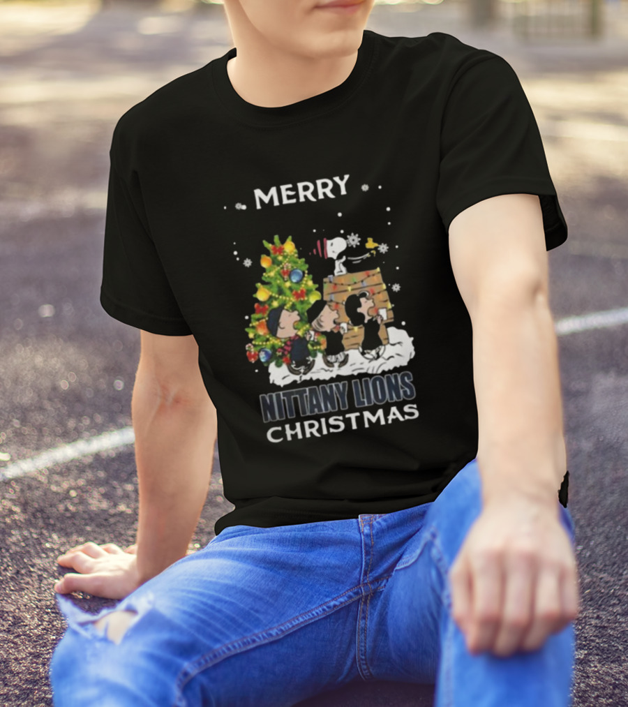 Merry Nittany Lions Christmas Snoopy And Friends T-Shirt