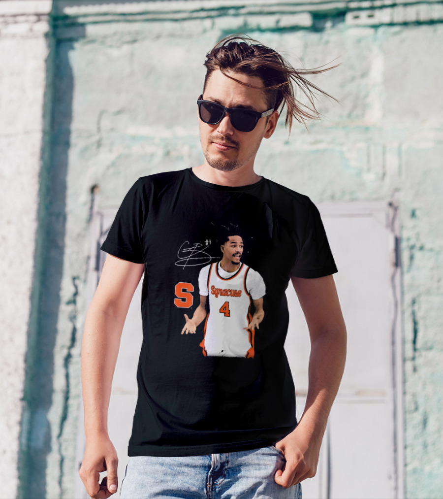 Chris Bell #4 Syracuse Orange Basketball Signature T-Shirt