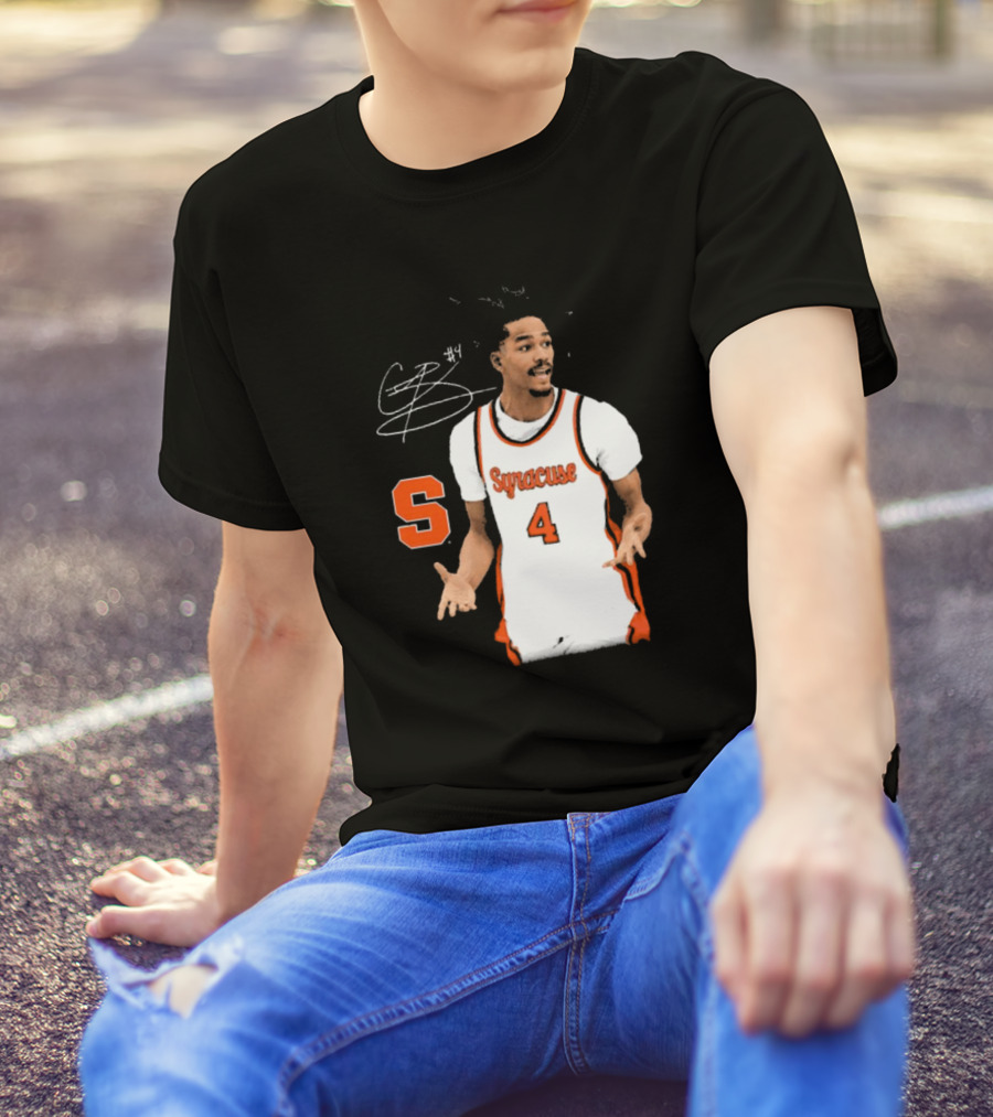 Chris Bell #4 Syracuse Orange Basketball Signature T-Shirt