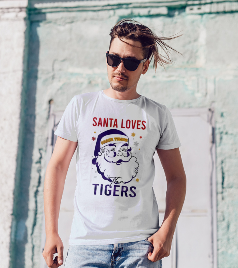 Santa Loves The LSU Tigers Christmas T-Shirt