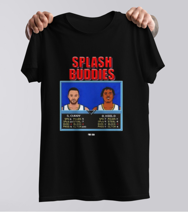 Splash Buddies Dope Era S. Curry B. Hield Retro Stats Basketball Duo T-Shirt